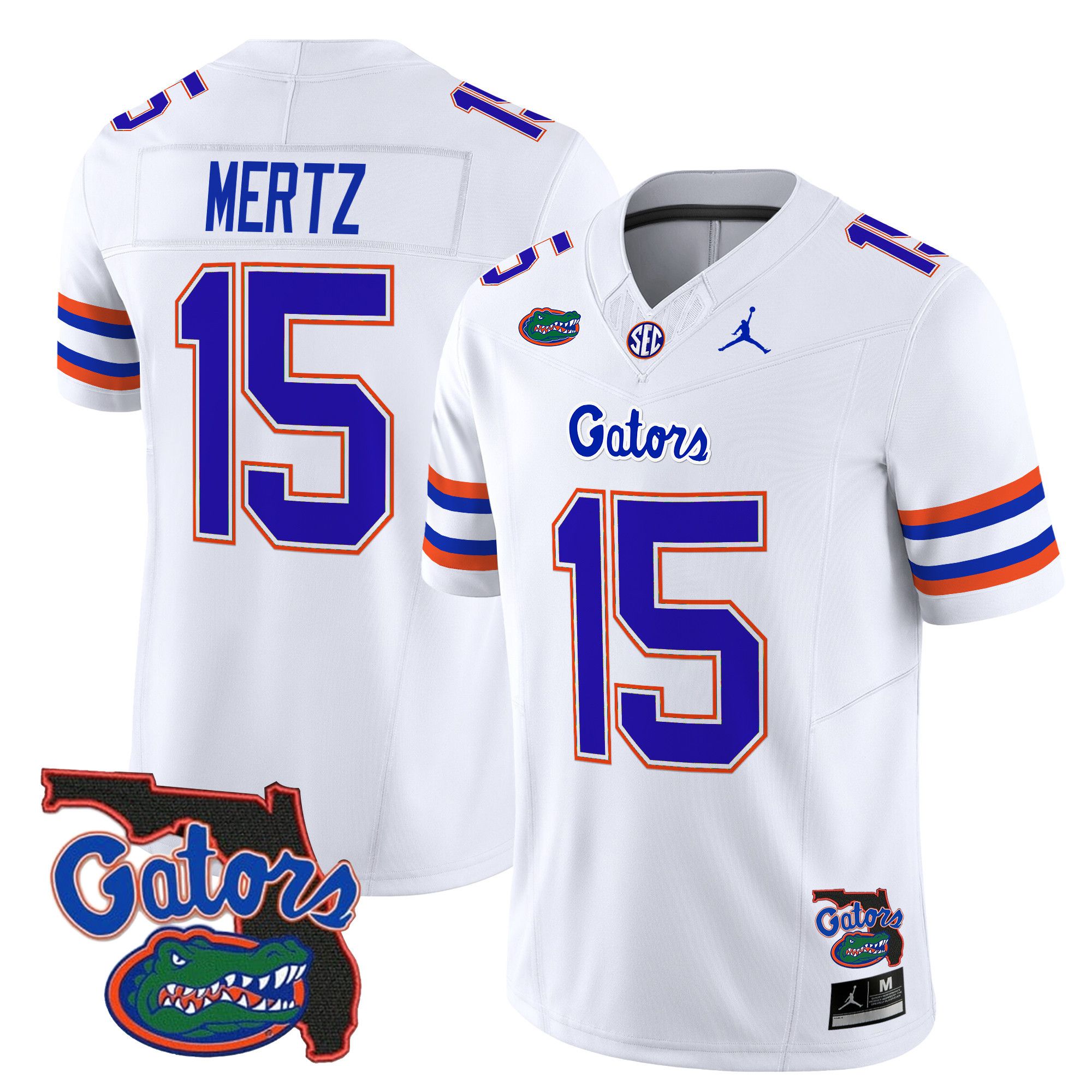 Men Florida Gators #15 Mertz White 2024 Florida Patch Vapor Limited NCAA Jersey->ncaa teams->NCAA Jersey
